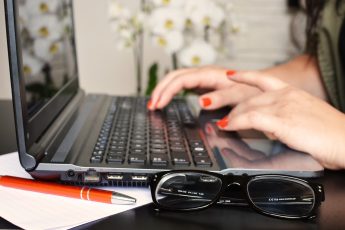 Woman on a laptop