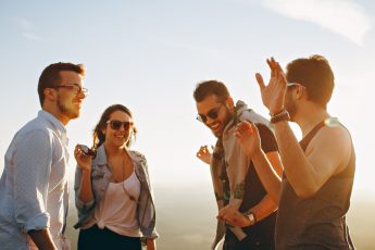 millennials having a great time laughing
