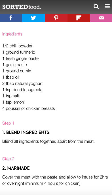 recipe restaurant digital marketing