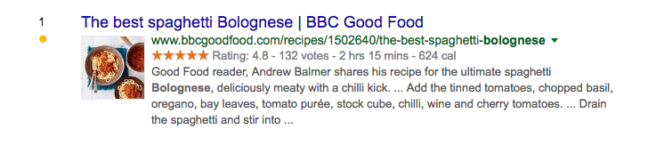 rich snippet recipe schema