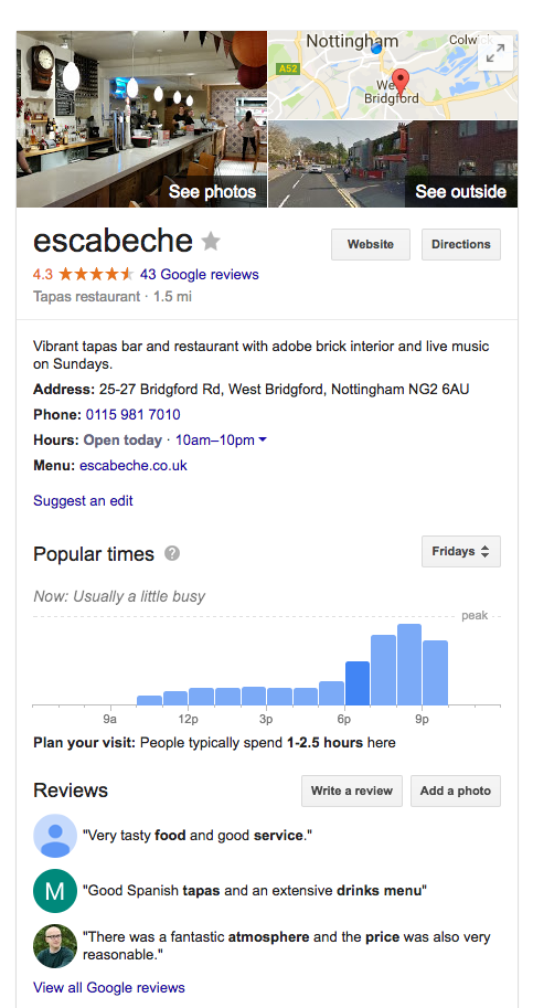 knowledge graph restaurant