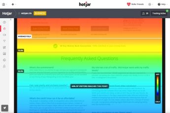 An example of a scroll heatmap from Hotjar