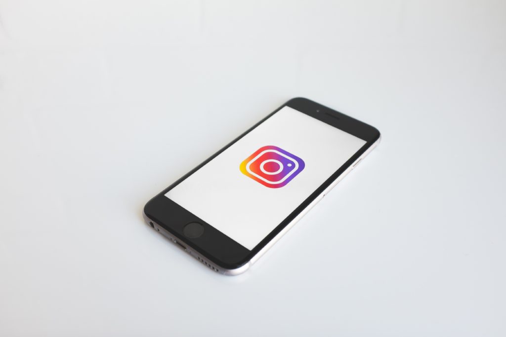 Instagram logo on an iPhone screen