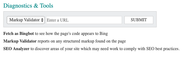 Bing Markup Validator